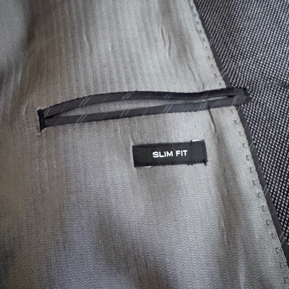 Awearness Kenneth Cole Suit Mens 44L 38W Grey Slim Fit Wool Blend Two Button - Picture 5 of 7